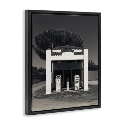 Antique Service Station Framed Floater Canvas Wall Art, design by Dan Katz