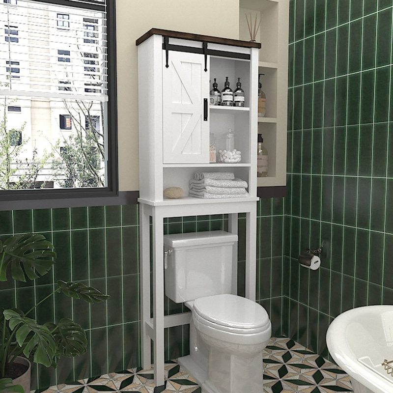 Armoire de rangement pour toilette avec tablettes réglables