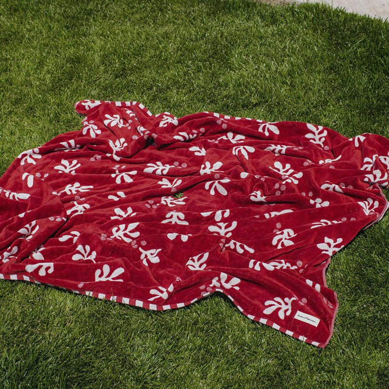 Couverture de plage, Rouge / Blanc