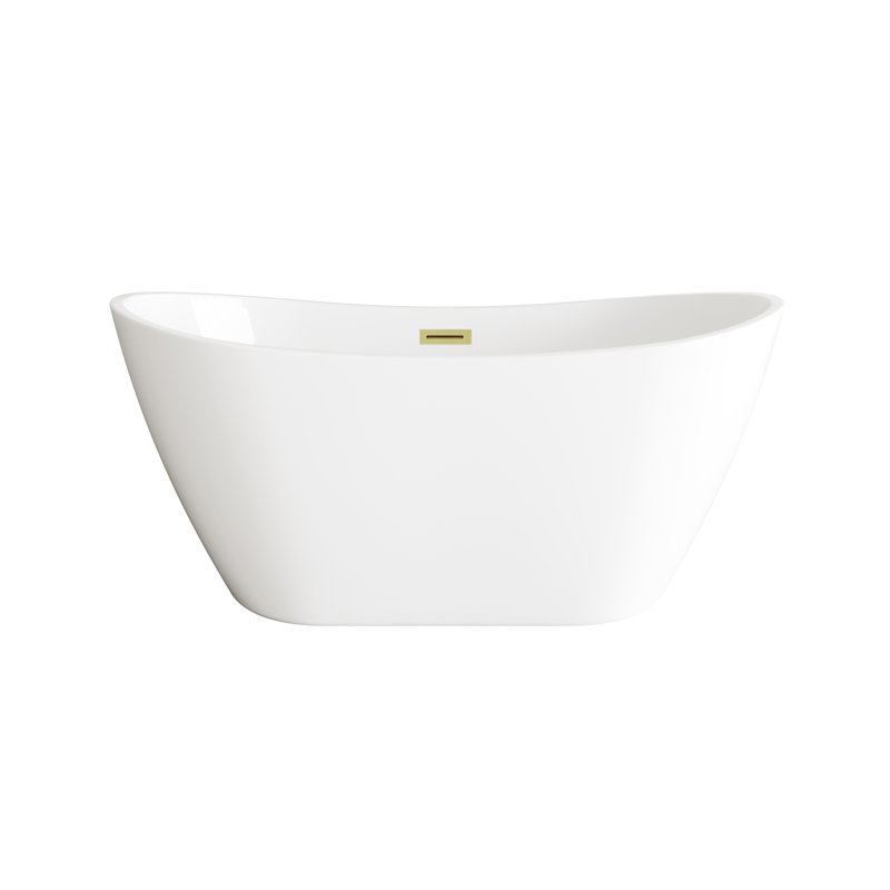 Ardis 54'' x 29'' Soaking Acrylic Bathtub, Brushed Gold