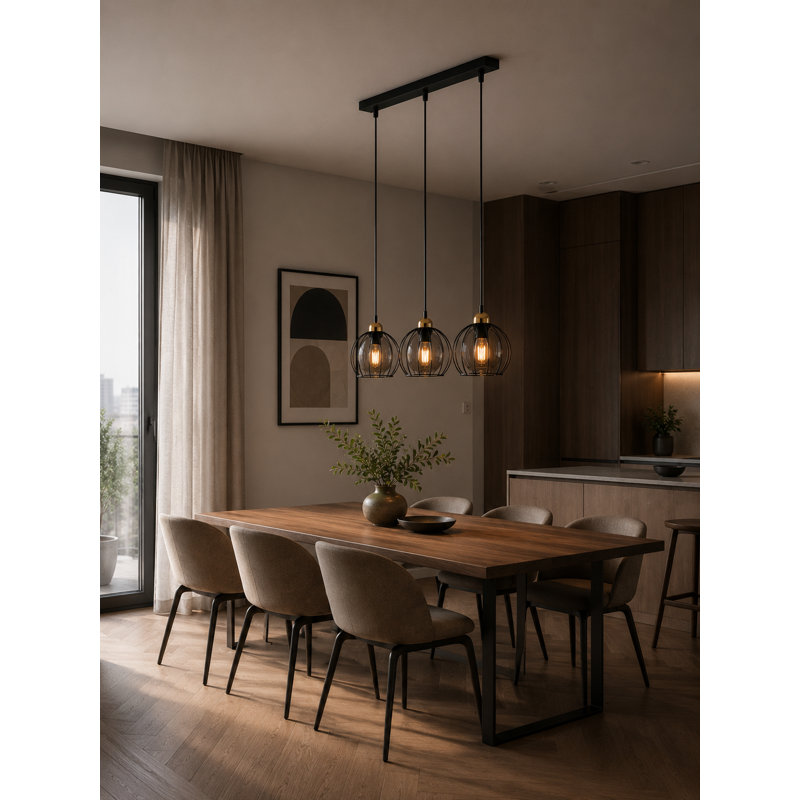 2 - Light Pendant, 70, Matte Black/Gold, 3