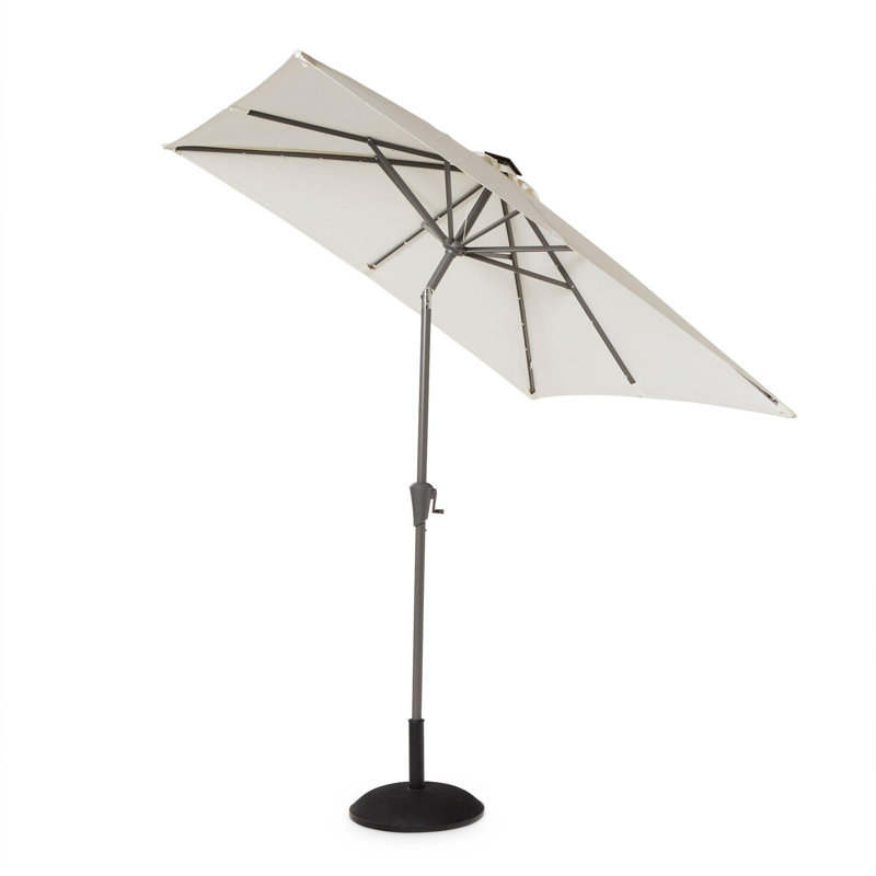 Renfoe Rectangular 8 - Person 190cm Long Dining Set with Cushions and Parasol, Brown