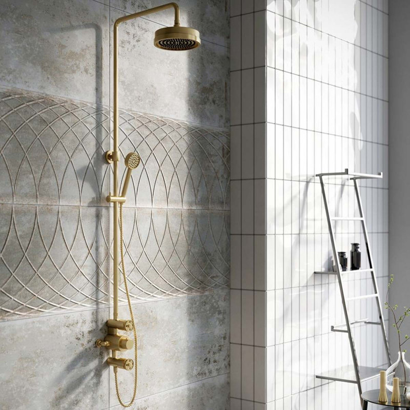 Robin Exposed Valve Shower Pack - Brushed Gold, Brushed Gold