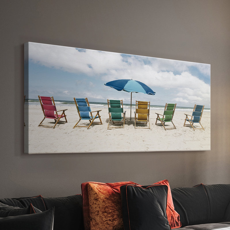 Beach Party - Toile tendue avec châssis - Prêt à accrocher, H 16 po x l 32 po