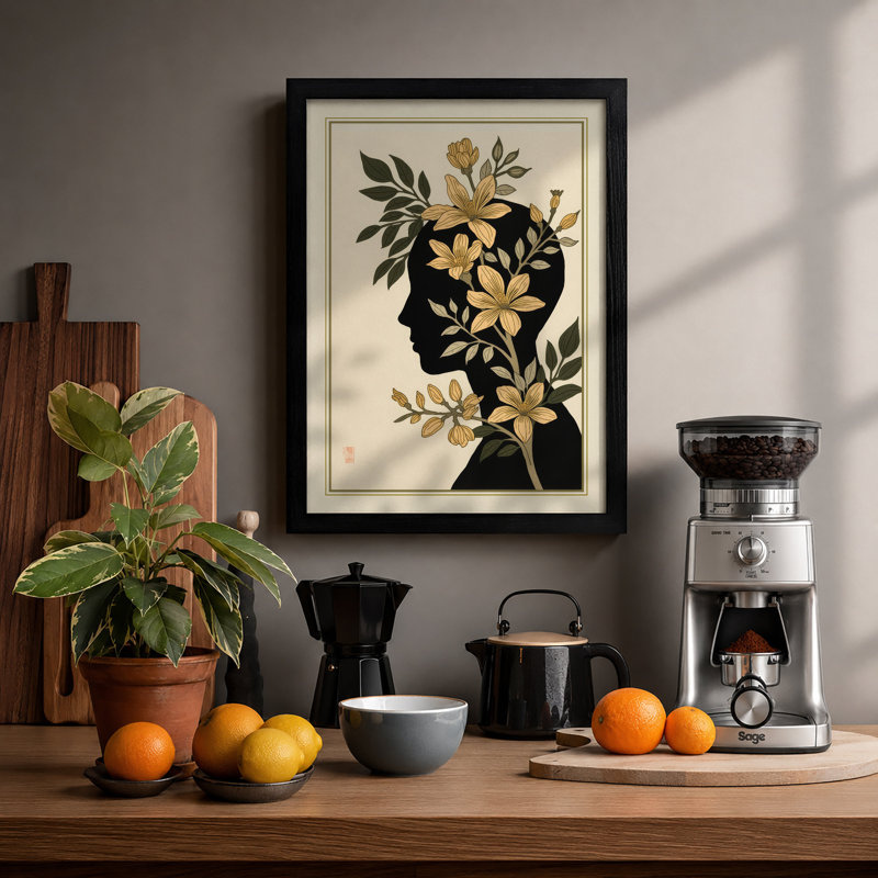 Mind in Bloom Botanical - Framed Print, A1 - 84.1 x 59.4 cm, Black