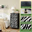 Commode à 4 tiroirs pour la chambre à coucher Noir et blanc à imprimé zébré