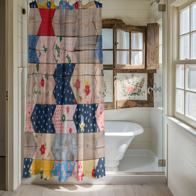 Motif de bois - Rideau de douche Premium