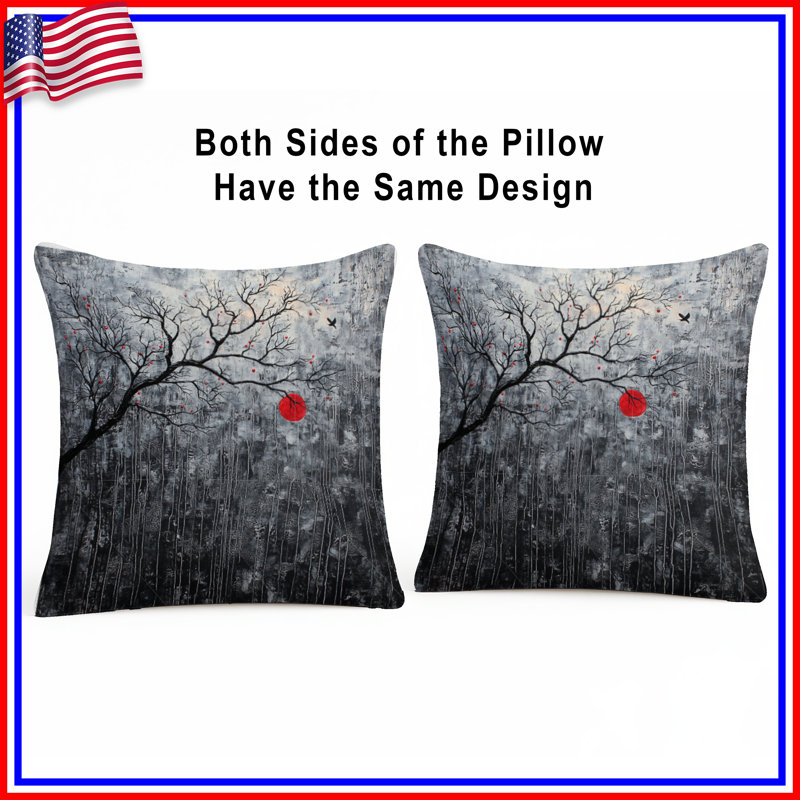 Branch Throw Pillow, Nature Double Sided Pillows, 18 x 18 inches