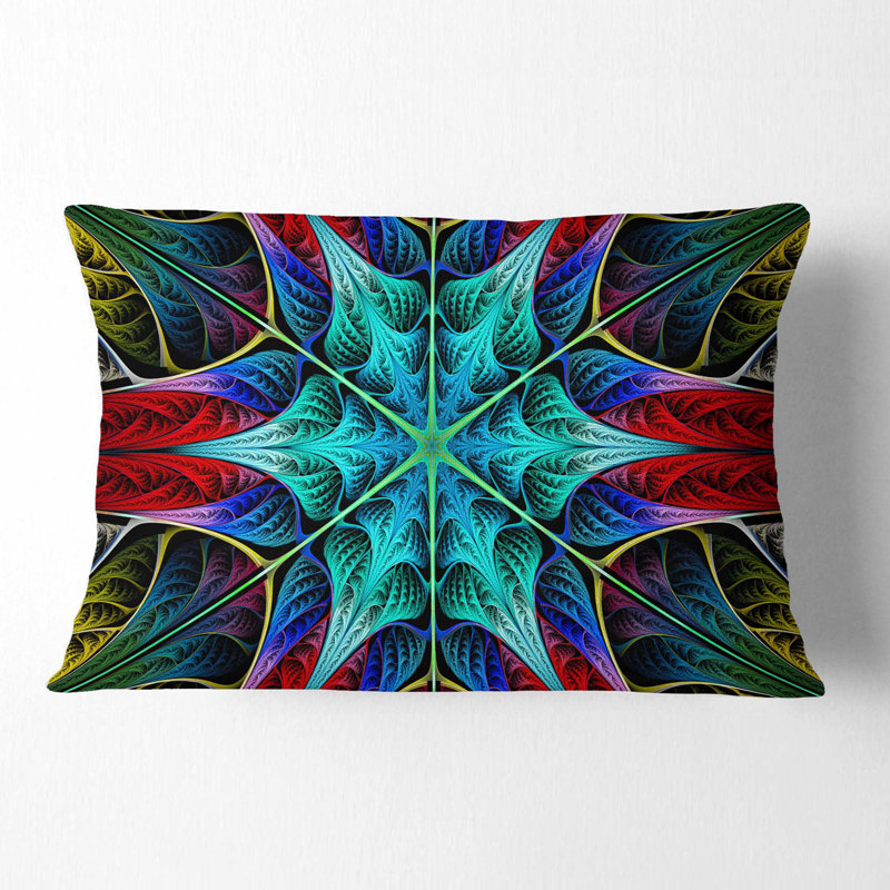 Coussin lombaire à couches florales lumineuses Abstract