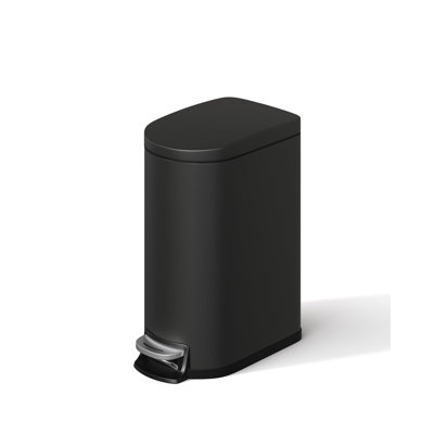 Poubelle de salle de bain en acier inoxydable 2,6 gallons / 10 L avec couvercle, petite poubelle imperméable pour chambre à coucher, petite poubelle à pédale en métal avec seau intérieur, poignée arrière, couvercle à fermeture douce, argent