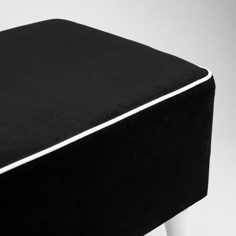 Saxonburg Upholstered Bench, Black, 47 H x 140 W x 30 D cm