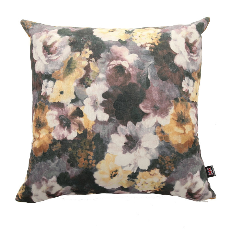Alpharetta Floral Square Throw Cushion, Small, Brown