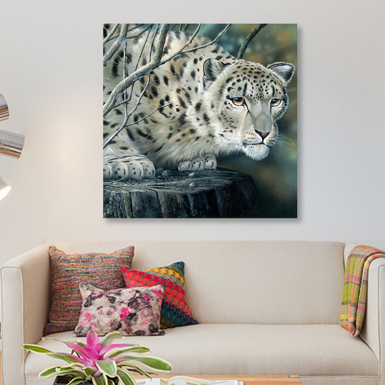«White Tiger», impression sur toile, H 37 po x l 37 po x P 1,5 po, Toile tendue, Pas de tapis