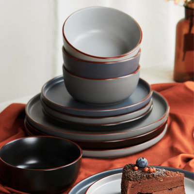Bevery Handmade Stoneware Dinnerware Set 12 Piece - Service for 4