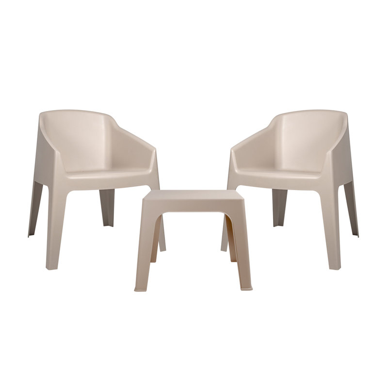 Baku - 3 Piece Recycled Conversation Set - with Cushions, Sand