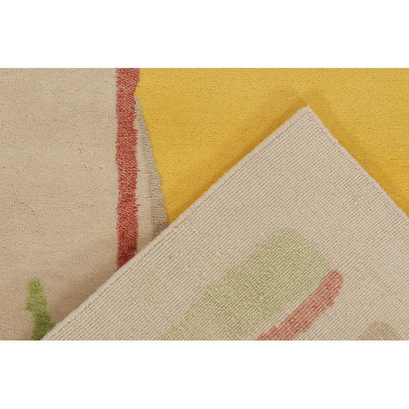 Hand Knotted Geometric Area Rug, Rectangle 8' x 10'