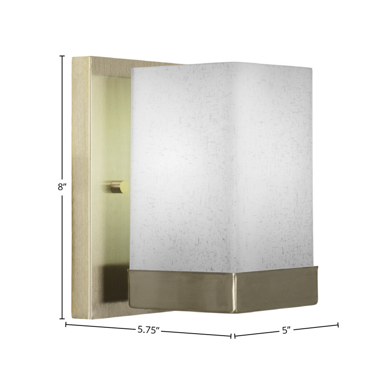 Applique murale Nouvelle en laiton vieilli avec verre carré en mousseline 4 po Nouvelle