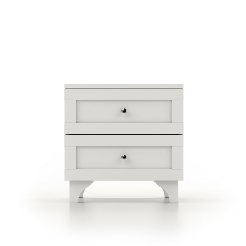 Eslettes 45cm W Manufactured Wood Bedside Table, White