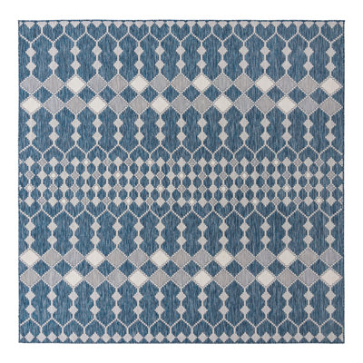 Tapis extérieur bleu Traliccio