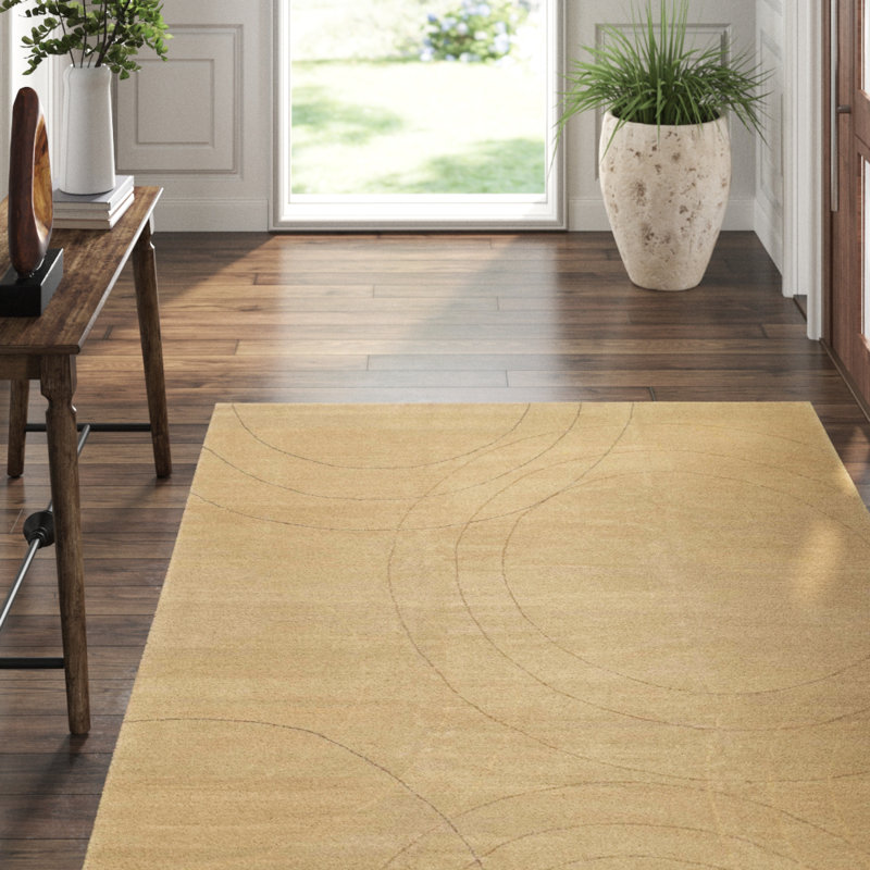Cirque Abstract Area Rug in Beige/Neutral, Rectangle 2' x 3'