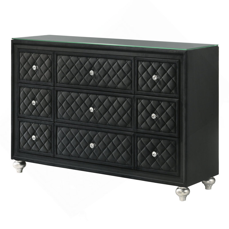 Commode et commode capitonnées en velours 1Pc