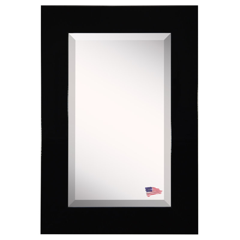 Vibhu Wood Flat Wall Mirror, 35.5" H x 23.5" W, Black