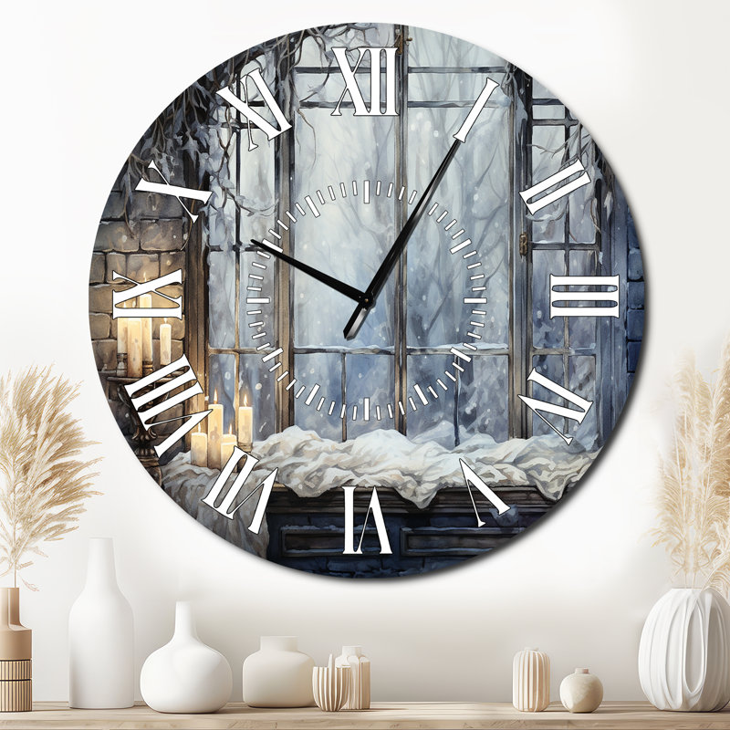 Horloge murale blanche et grise campagne antique, Surdimensionné