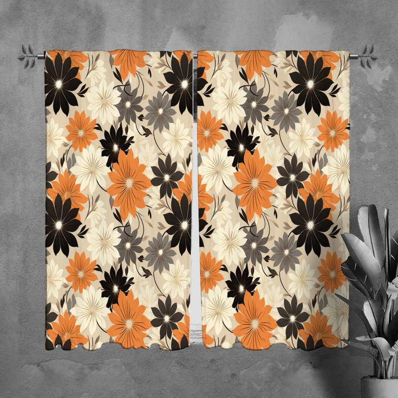 Rideaux à motif floral - 6129, L 20 po x L 82 po