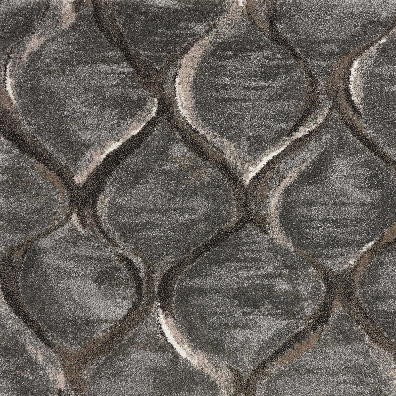 Tapis d'intérieur gris anthracite tissé à la machine, Rectangle 7 pi x 10 pi