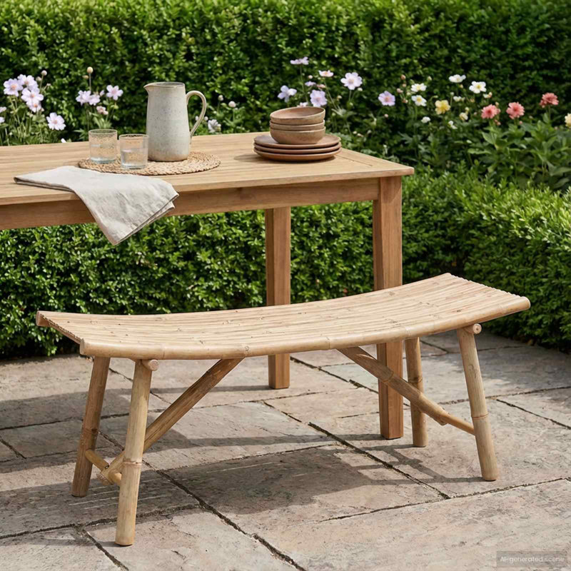 Banc de jardin naturel en bambou 43,31 x 17,72 x 19,69 Vidaxl