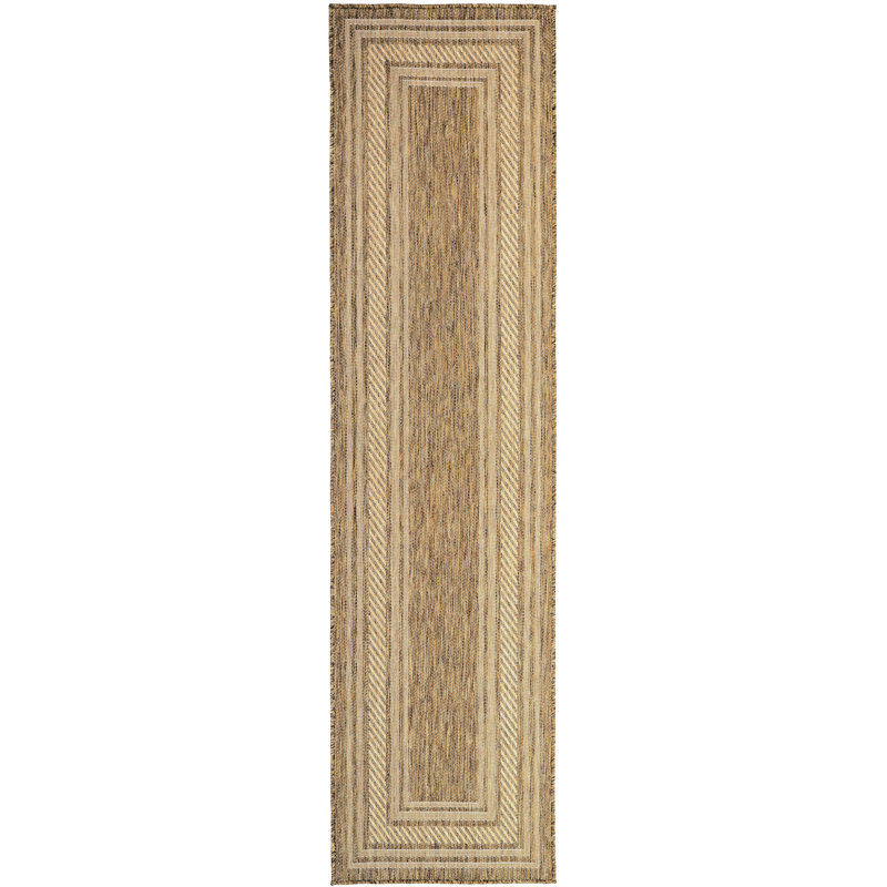 Horizon Indoor/Outdoor Modern Rug, Runner 2' x 6', Natural