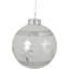 Ornement boule de Noël en verre blanc et argent 3,5 "3,5"