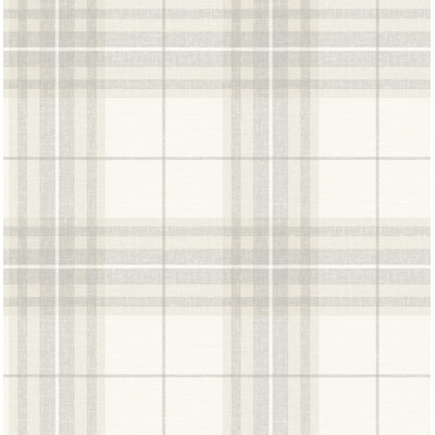 Cabin Check Grey Plaid Wallpaper