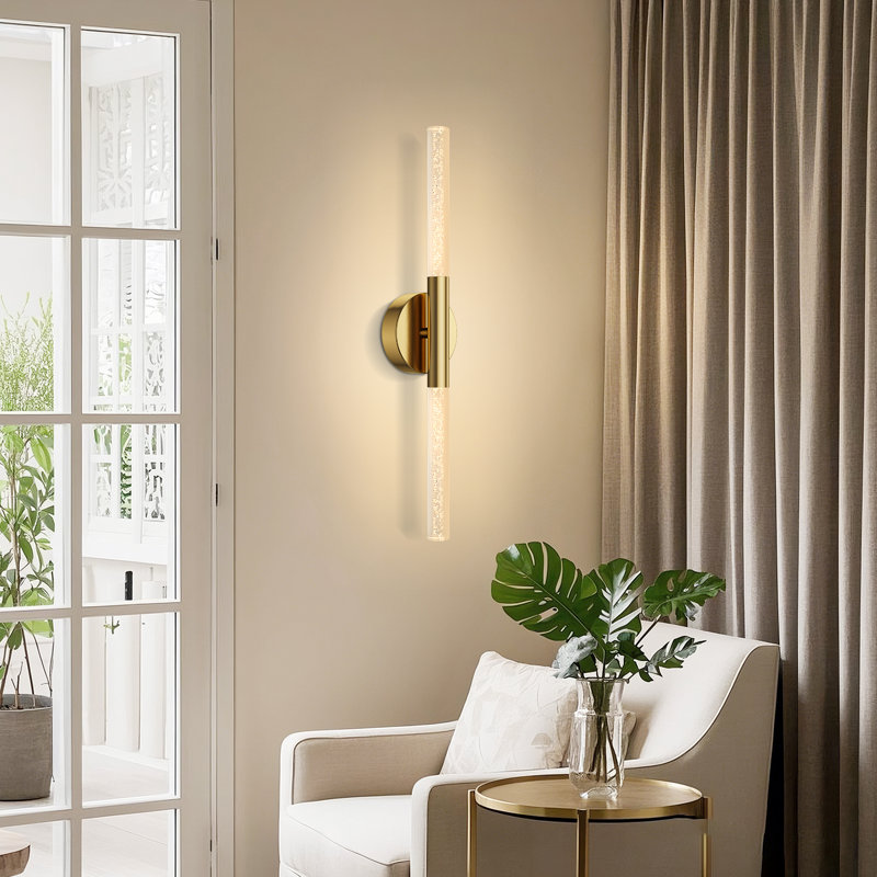 2-Light Dimmable Bathroom LED vanity light, Brushed Brass, 24" Width, 1