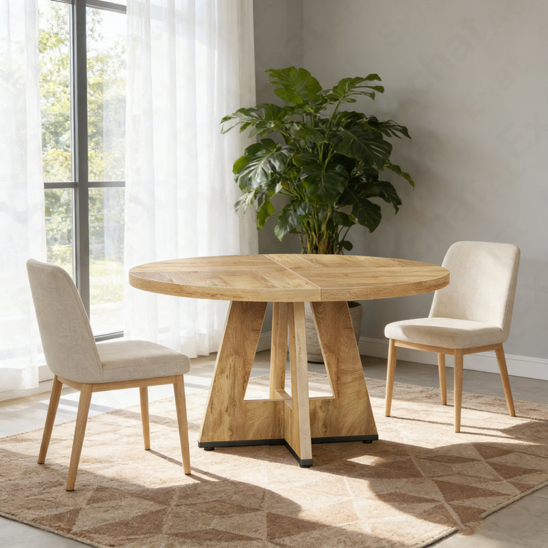 Table de salle à manger ronde pour table de cuisine en bois de 4 po et 47 po