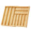 Organisateur de tiroir extensible en bambou avec étiquettes, porte-ustensiles de cuisine à 10 fentes pour le rangement des couverts, des couverts et des couteaux