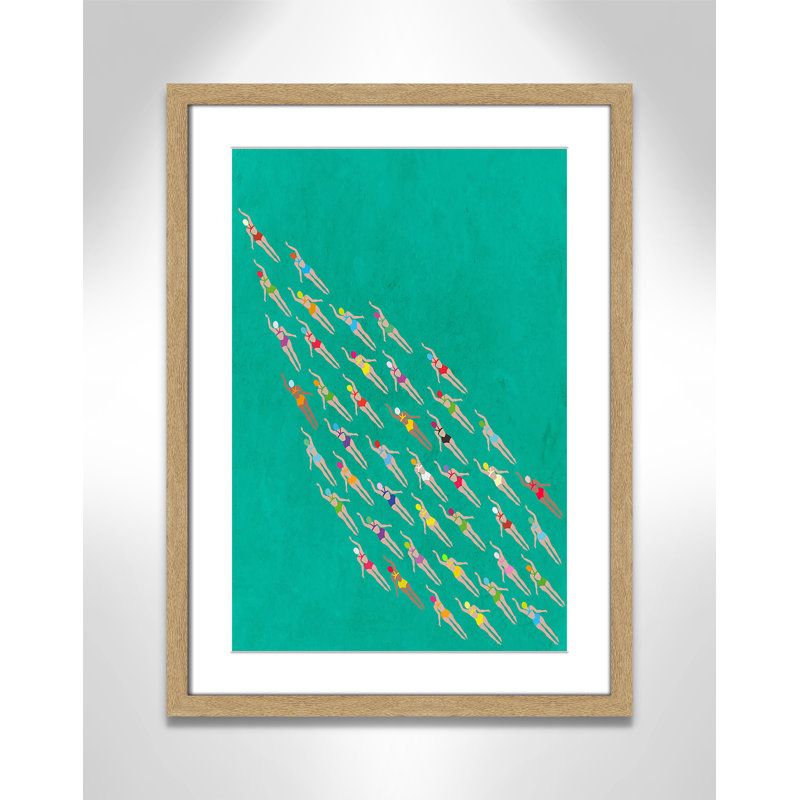 «Racing Swimmers Print» par WallChart, L 17 po x H 23 po, Imprimé mat, Naturel