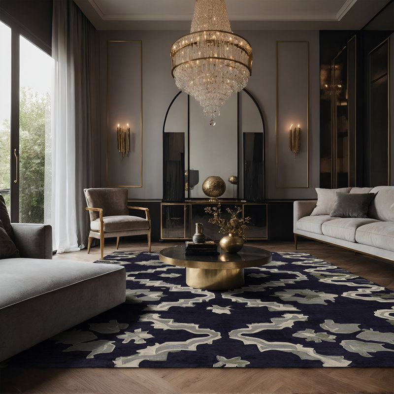 Tapis mauve soyeux et moelleux, Rectangle 2 pi x 3 pi