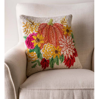  Down Floral Square Throw Pillow
