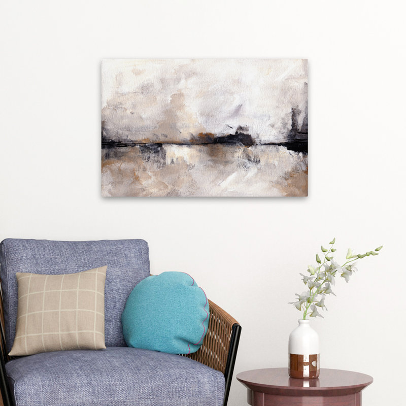 Paysage nautique abstrait, H 24 po x l 16 po