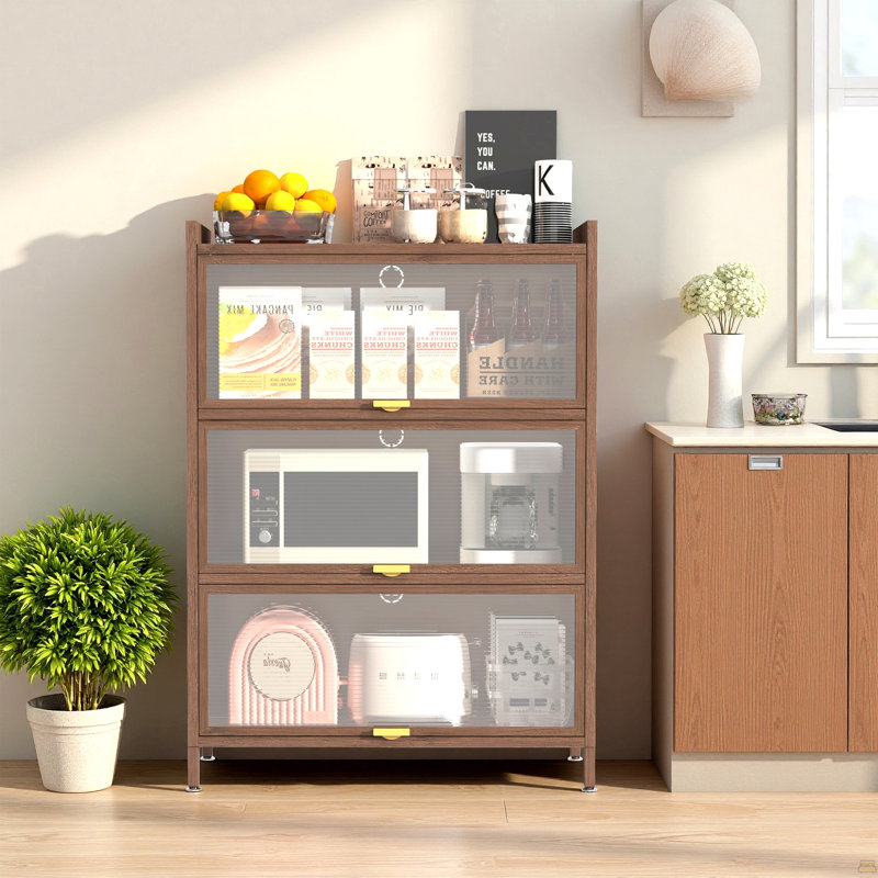 Armoire de 44 po de hauteur à 3 portes basculantes en métal, avec beaucoup d'espace de rangement