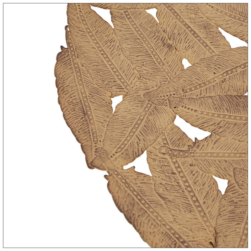Textured Feather 3-Piece Metal Disc Wall Decor Set, Spice
