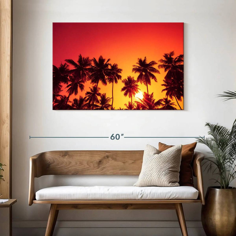 Ciel Harnek au-dessus des palmiers tropicaux, H 30 po x l 45 po