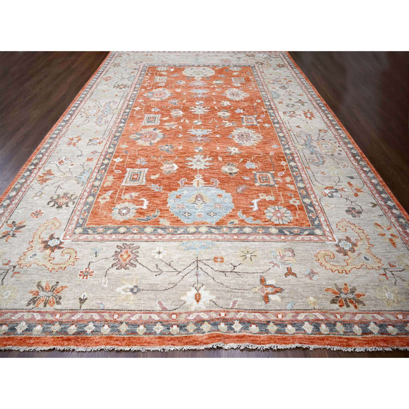 Tapis orange nouvel âge en laine 12 pi x 17 pi 8 po Wishon