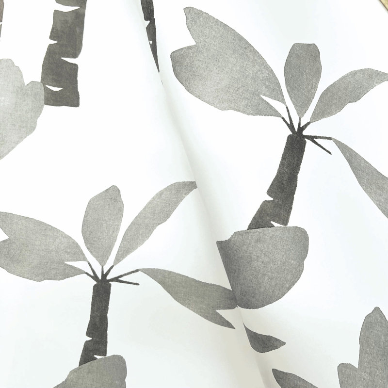Papier peint peint Oasis Outremer, Gris