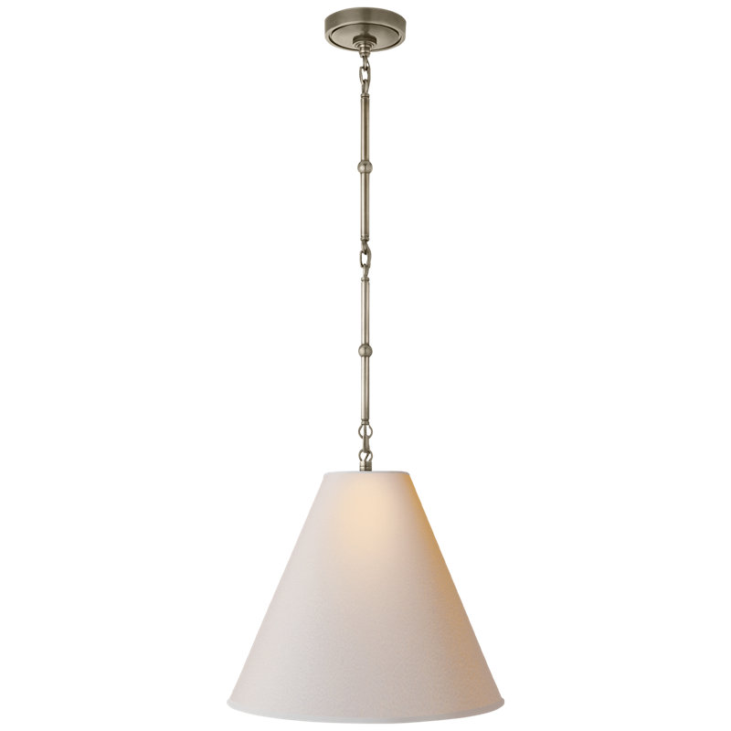 Thomas O'Brien Goodman Small Hanging Light, Bronze/Antique Brass, 38" H x 10" W x 10" D, Paper