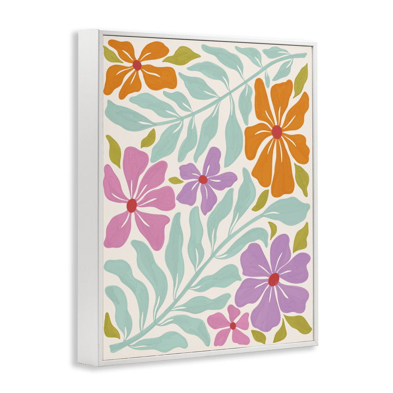 Art floral à giclée par Aralma, Estampe numérique encadrée blanc bord de mer, H 14 po x l 11 po