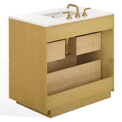 Hudson 36" Single Sink Bathroom Vanity with Marble Countertop