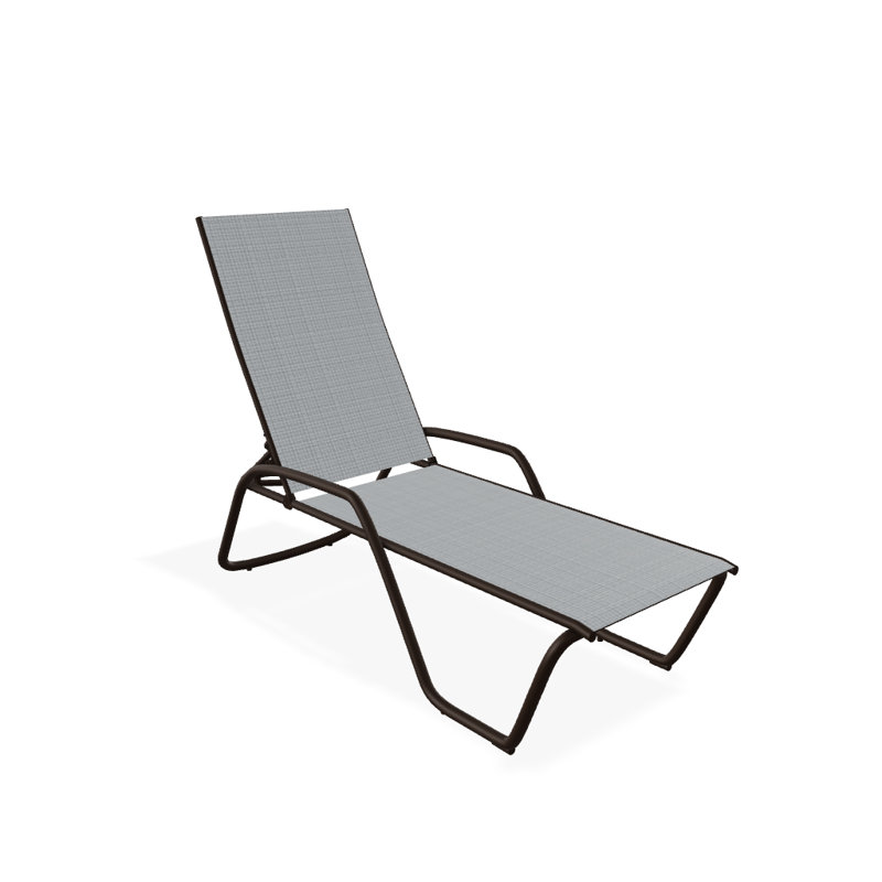 Outdoor Rust-Resistant Metal Chaise Lounge, Textured Kona, Boulder