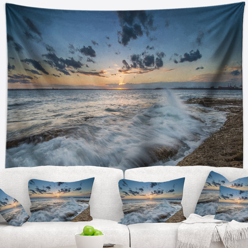 Tapisserie en polyester seascape sydney à la maison par maison avec accessoires suspendus inclus, H 32 po x l 39 po